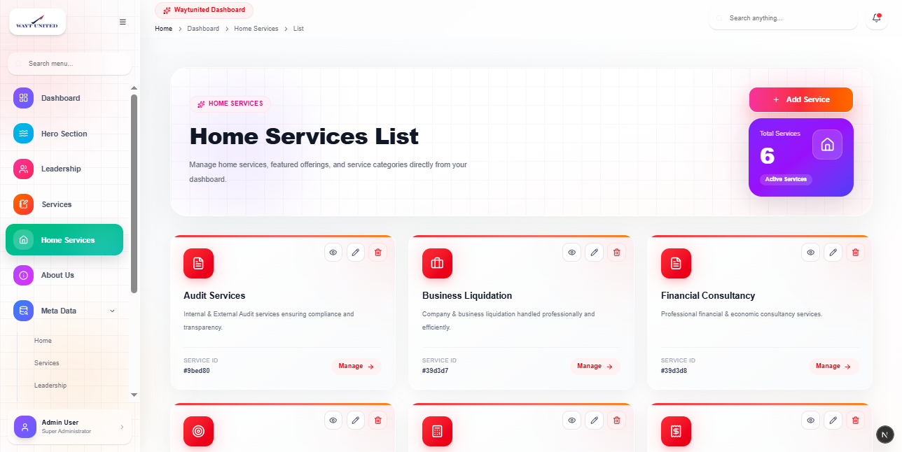 Home Services List