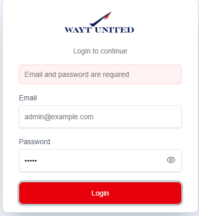 Login Error
